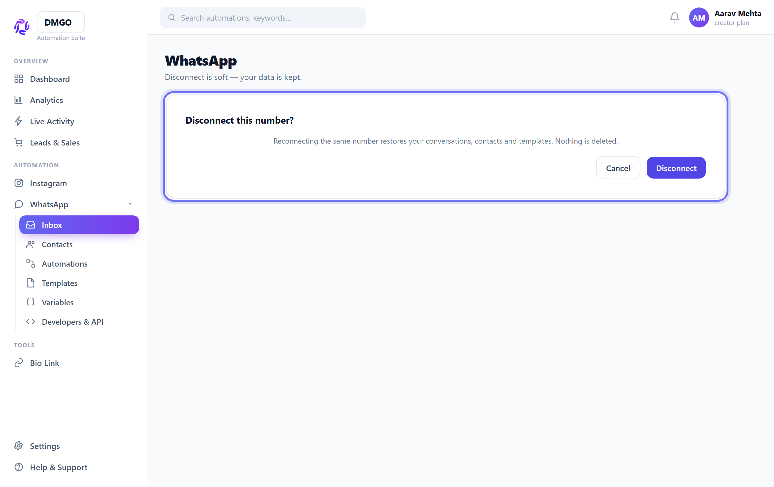 Reconnecting keeps your data