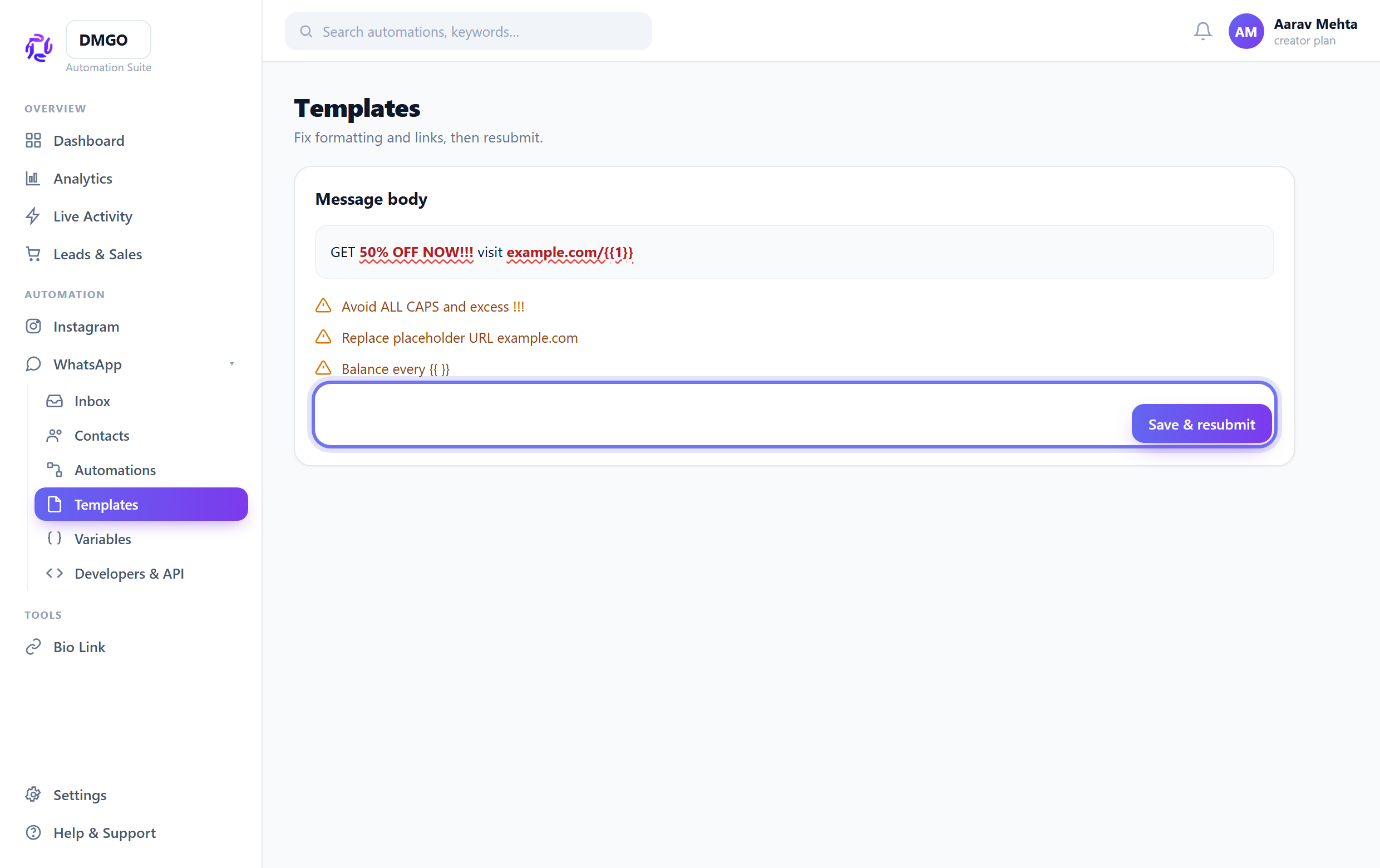Fix formatting & links